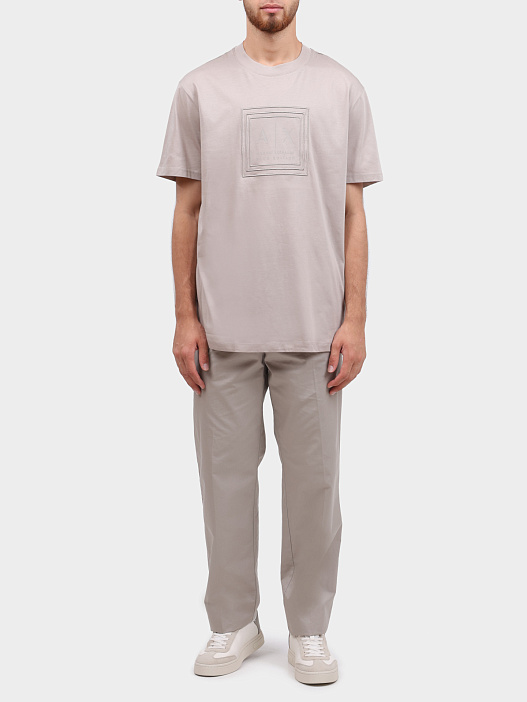 Футболка Armani Exchange XM000358 AF10364 U6154 бежевая мужская с логотипом — купить в интернет-магазине Verdistore
