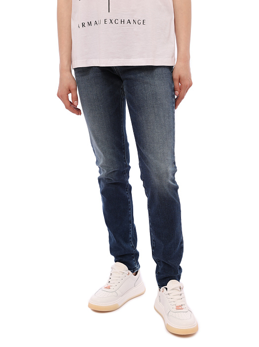 Джинсы Armani Exchange J01 синие женские с потертостями — купить в интернет-магазине Verdistore
