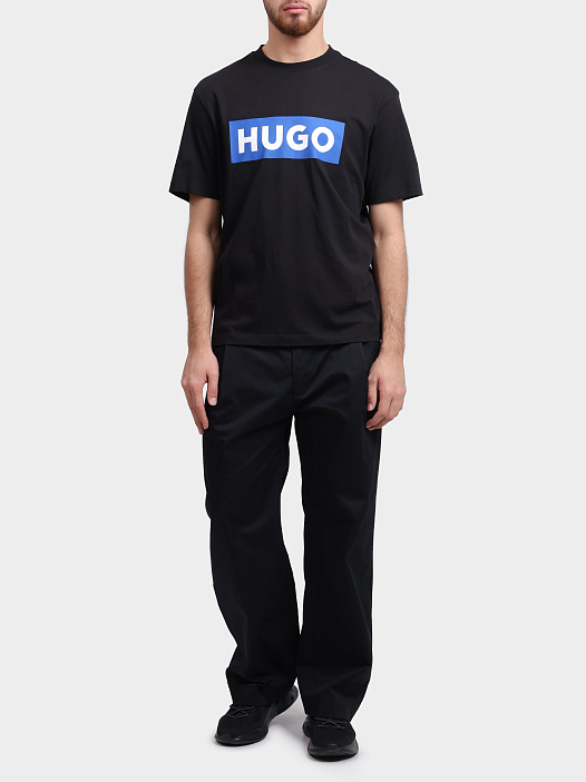 Футболка Hugo 50522376 001 черная с контрастным логотипом — купить в интернет-магазине Verdistore
