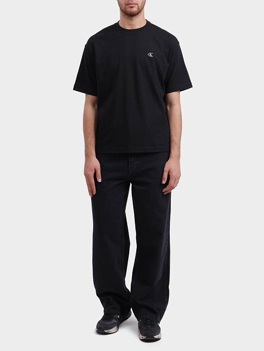 Футболка Calvin Klein LV040HM229 черная мужская с логотипом — купить в интернет-магазине Verdistore