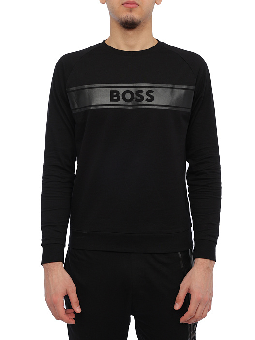 Свитшот Boss 50510627 001 черный мужской с логотипом — купить в интернет-магазине Verdistore