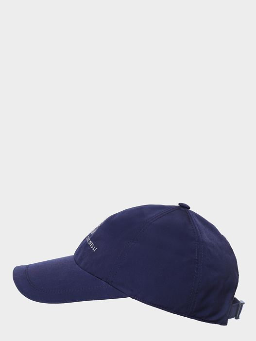Бейсболка Brunello Cucinelli MM4799859 CEF87 с вышивкой синяя мужская — купить в интернет-магазине Verdistore