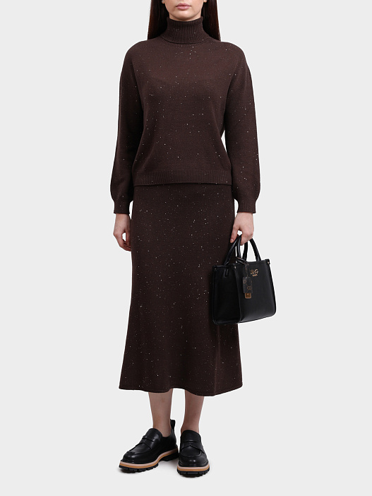 Свитер Liu-Jo MF5234 MA27R A4367 коричневый женский с пайетками — купить в интернет-магазине Verdistore