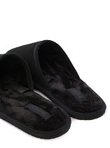 Тапки черные из мягкой ткани с мехом внутри VERDI STORE
