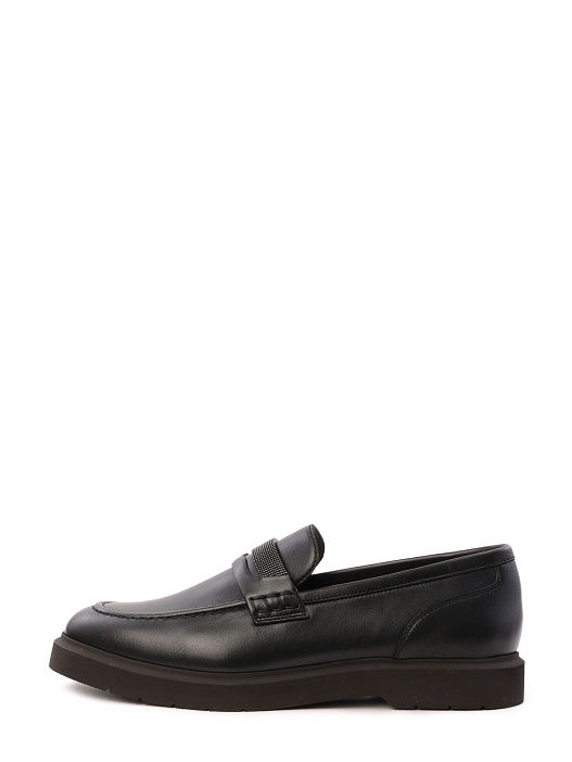 Лоферы Brunello Cucinelli MZNAGB1213 C101 черные женские из кожи — купить в интернет-магазине Verdistore