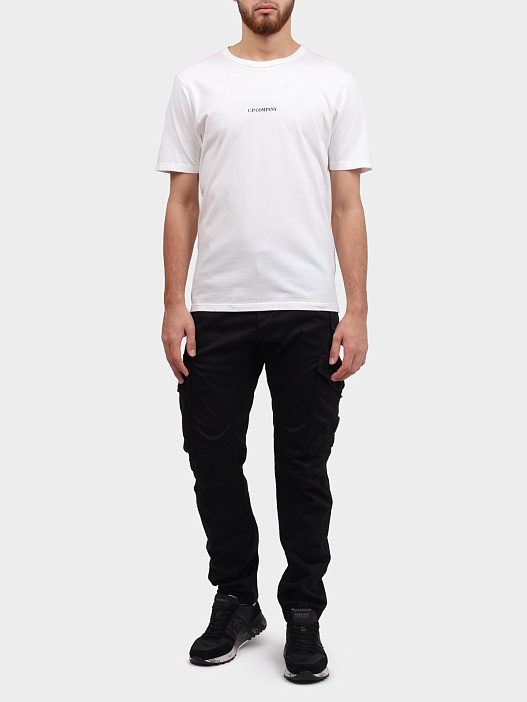 Футболка C.P. Company 16CMTS085A-005431G 103 белая мужская с логотипом — купить в интернет-магазине Verdistore