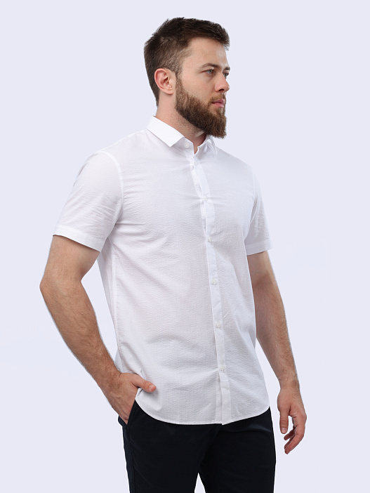 Рубашка Armani Exchange 3DZC28 ZN4KZ 1100 белая мужская с коротким рукавом — купить в интернет-магазине Verdistore