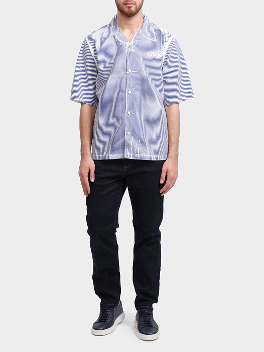 Рубашка Diesel A202090QMBZ8EK хлопковая мужская в полоску — купить в интернет-магазине Verdistore
