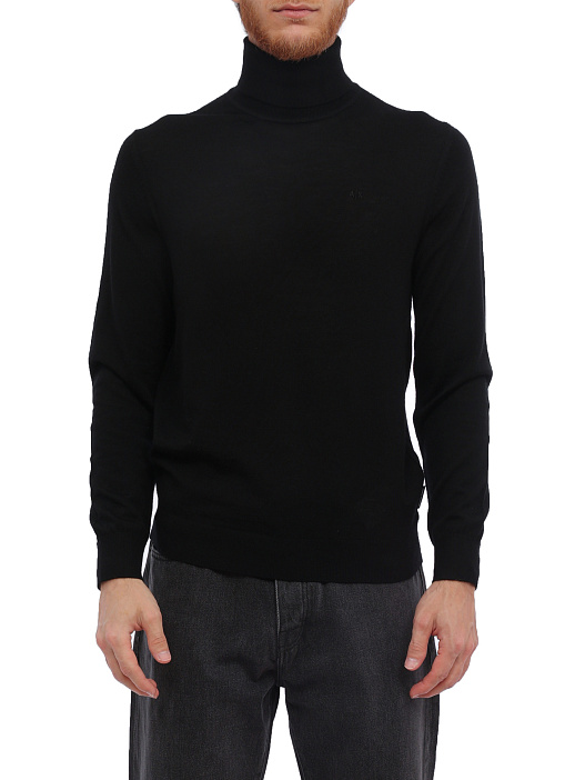 Водолазка Armani Exchange 8NZM3C ZM8AZ 1200 черная мужская из шерсти — купить в интернет-магазине Verdistore