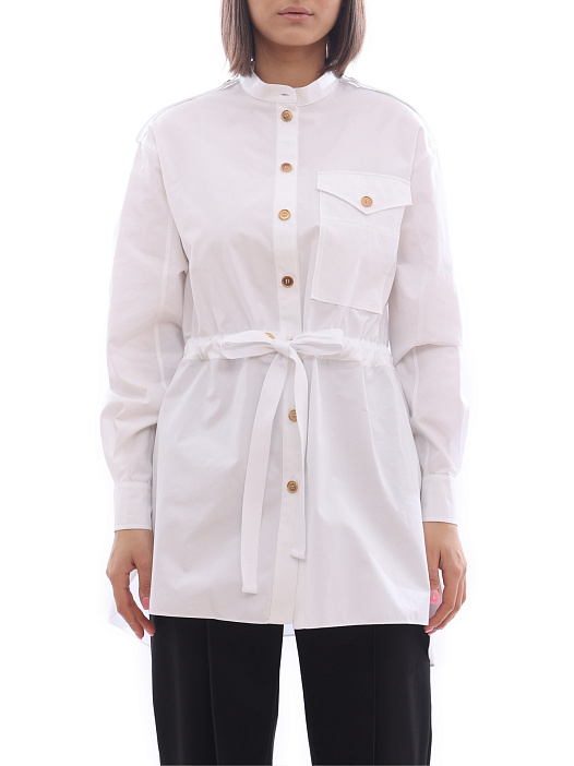 картинка Блуза Alexander McQueen 686743-QAAAY 9000 белая женская из хлопка магазин Verdistore являющийся официальным дистрибьютором в России 