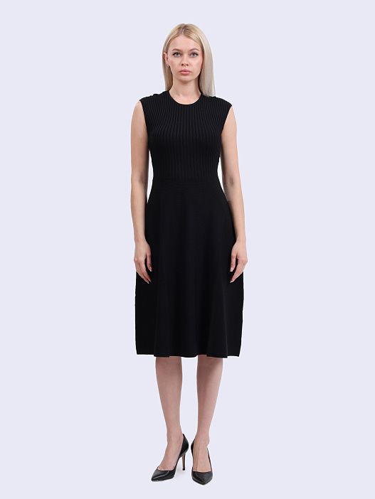 картинка Платье Armani Exchange XW000119 AF10352 UC001 черное женское из трикотажа магазин Verdistore являющийся официальным дистрибьютором в России 