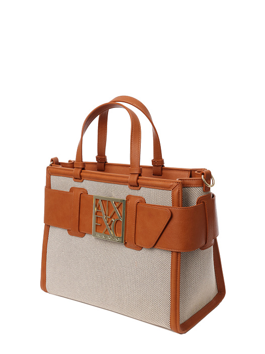 картинка Сумка Armani Exchange 942689 4R734 00153 комбинированная женская с логотипом магазин Verdistore являющийся официальным дистрибьютором в России 