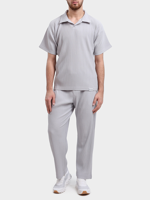 Поло Sphynx pleats 8476-2 серое мужское плиссированное  — купить в интернет-магазине Verdistore