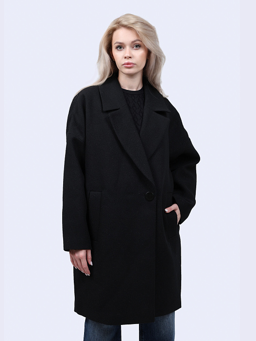 картинка Пальто Armani Exchange 6DYK30 YN2YZ 1200 черное женское магазин Verdistore являющийся официальным дистрибьютором в России 