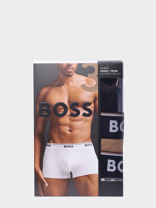 Трусы комплект 3 пары BOSS BLACK Trunk 3P Power Desig 10267410 01 50531701 964 черные мужские — купить в интернет-магазине Verdistore