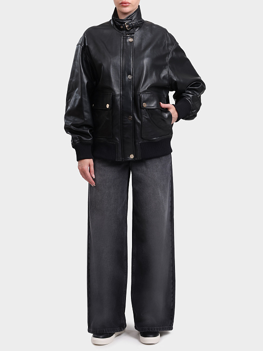 Куртка Liu-Jo BLACK LABEL PF6034 P0409 22222 черная женская из натуральной кожи — купить в интернет-магазине Verdistore