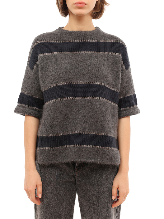 Свитер Brunello Cucinelli M6B382820 CH735 полосатый женский — купить в интернет-магазине Verdistore