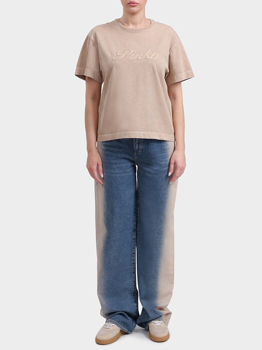 Футболка Pinko 106575 A36T C36 с рельефным логотипом женская — купить в интернет-магазине Verdistore
