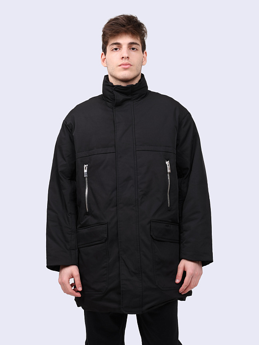 картинка Пуховик Armani Exchange XM000034 AF10324 UC001 мужской черный удлиненный магазин Verdistore являющийся официальным дистрибьютором в России 