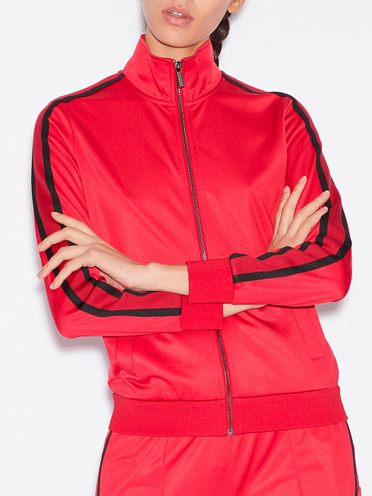 Мастерка Armani Exchange 3GYM77 1452 красная женская с контрастными полосками — купить в интернет-магазине Verdistore