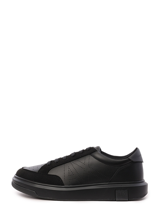 Кеды Armani Exchange XUX177 XV762 K001 черные мужские с замшевыми вставками  — купить в интернет-магазине Verdistore
