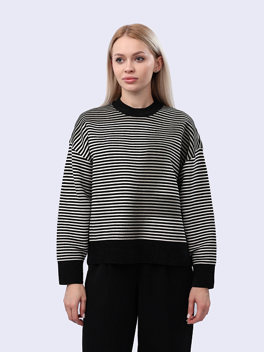 картинка Свитшот Armani Exchange 6DYM1N YM1TZ 21DC полосатый женский магазин Verdistore являющийся официальным дистрибьютором в России 
