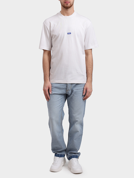 Футболка HUGO BLUE" Nieros 10257318 01 50509991 121 белая мужская хлопковая  — купить в интернет-магазине Verdistore