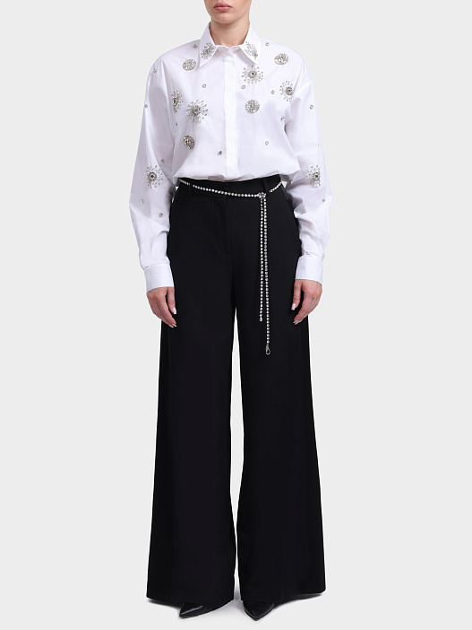 Брюки Pinko 106397 A35I Z99 чрные женские с поясом-цепочкой — купить в интернет-магазине Verdistore
