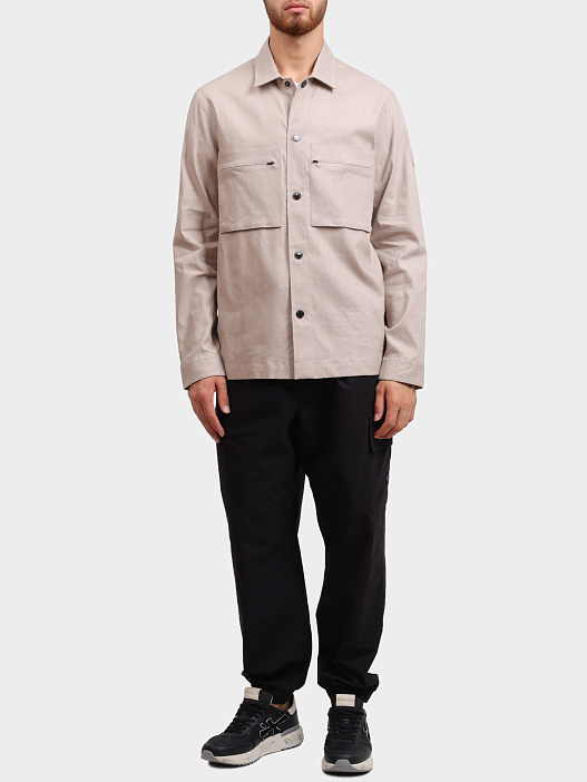 Рубашка Calvin Klein K10K112695 бежевая мужская — купить в интернет-магазине Verdistore