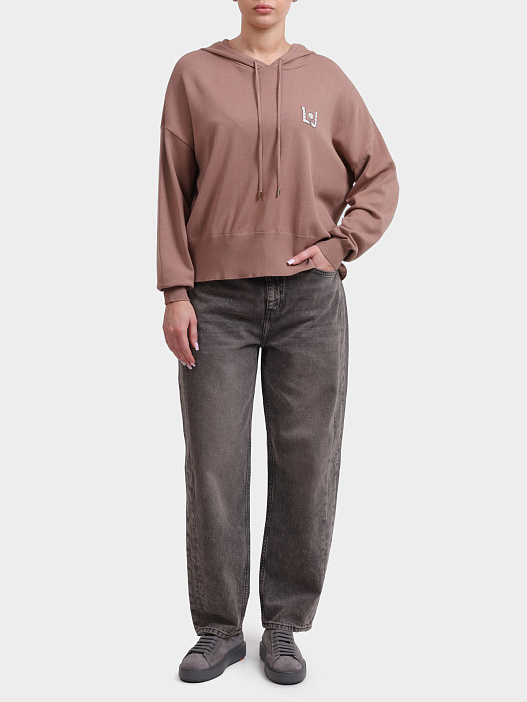 Худи Liu-Jo TF5216 MS63L M9936 коричневое женское — купить в интернет-магазине Verdistore