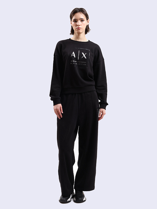 картинка Свитшот Armani Exchange XW000006 AF10172 UC001 черный женский магазин Verdistore являющийся официальным дистрибьютором в России 