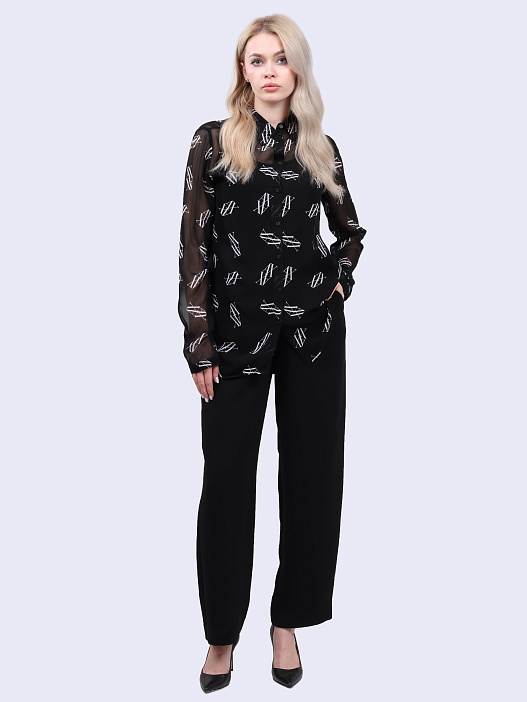 картинка Брюки классические Armani Exchange XW000030 AF10264 UC001 черные женские магазин Verdistore являющийся официальным дистрибьютором в России 