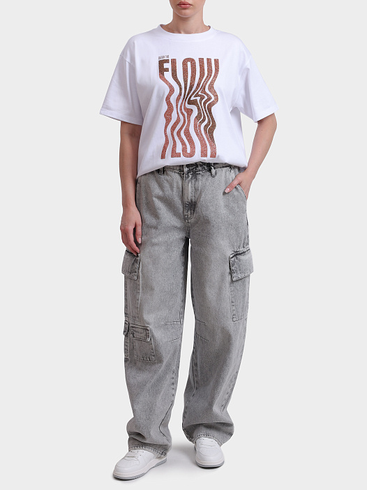 Джинсы XW001396 AF16176 M6099 серые карго женские — купить в интернет-магазине Verdistore