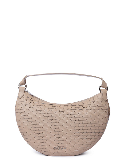 Сумка B02183 Dumpling M nappa woven avorio светло-бежевая из фактурной кожи — купить в интернет-магазине Verdistore