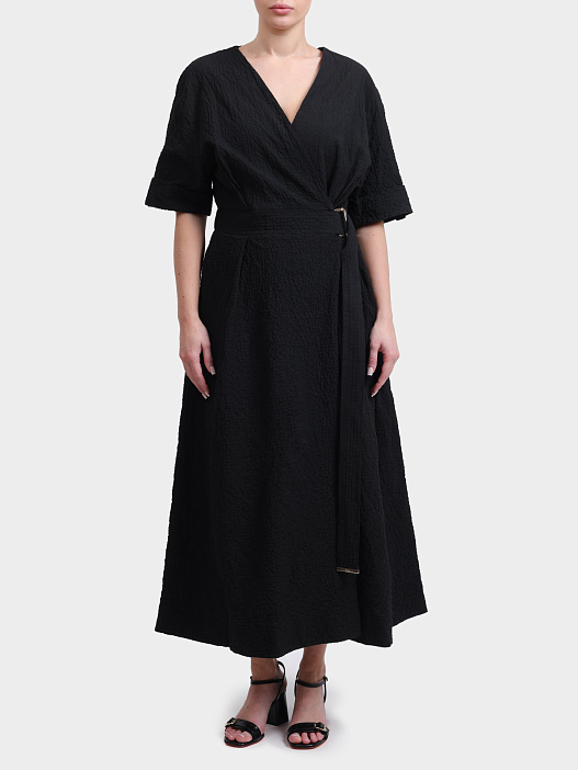 Платье Herno AB000076D 13284 9300 черное женское с длинным поясом  — купить в интернет-магазине Verdistore