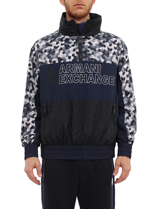 картинка Анорак Armani Exchange 6LZB38 ZNUZZ 4578 комбинированный мужской утеплённый магазин Verdistore являющийся официальным дистрибьютором в России 
