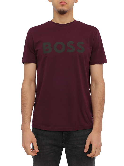 Футболка Boss 50481923 510 бордовая мужская с логотипом — купить в интернет-магазине Verdistore