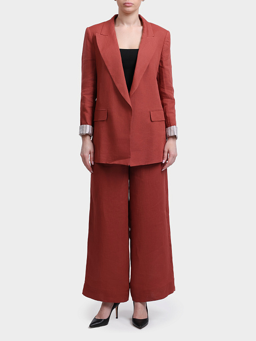 Брюки Marella Sport MLSUOMO 004 террактовые женские прямого кроя — купить в интернет-магазине Verdistore