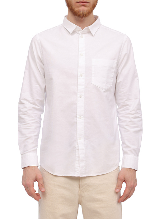 Рубашка Calvin Klein K10K112155 белая мужская из хлопка — купить в интернет-магазине Verdistore