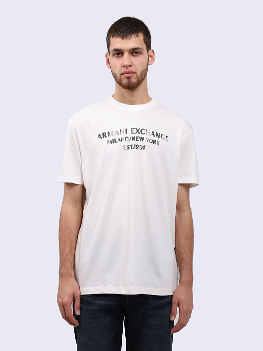 Футболка Armani Exchange 6DZTH5 ZJ9JZ 1116 белая мужская — купить в интернет-магазине Verdistore