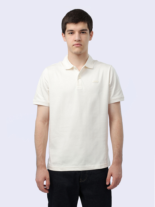 Поло Calvin Klein K10K111657 белое мужское из хлопка — купить в интернет-магазине Verdistore