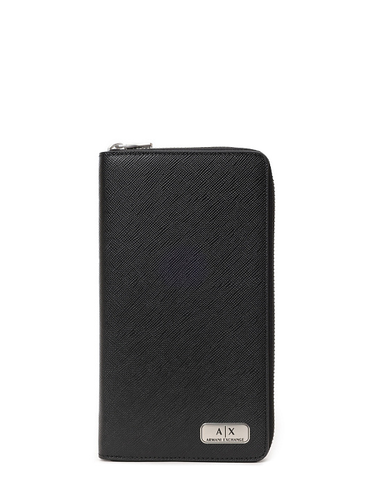 картинка Портмоне Armani Exchange 958055 CC843 00020 кожаное мужское на молнии магазин Verdistore являющийся официальным дистрибьютором в России 