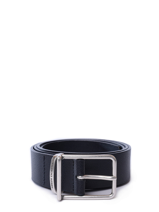 картинка Ремень Armani Exchange XM000615 AF12714 UC001 черный мужской из зернистой кожи магазин Verdistore являющийся официальным дистрибьютором в России 