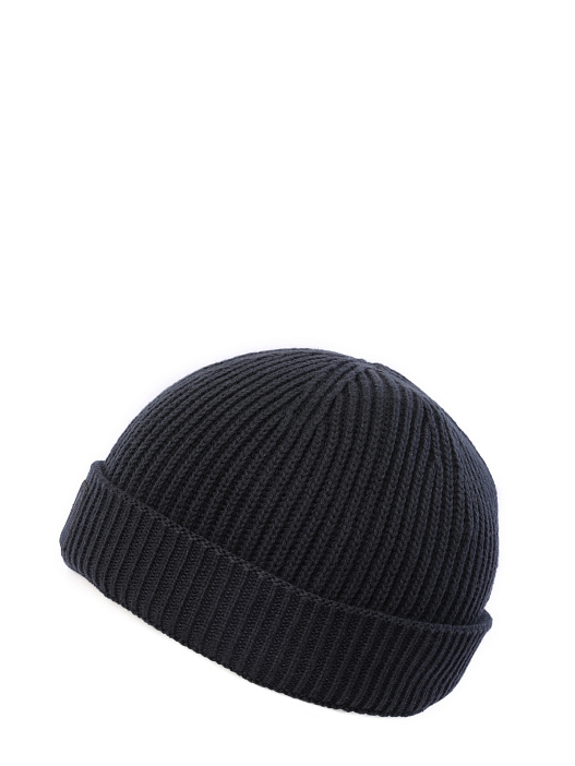 Шапка черная вязаная с отворотом  — купить в интернет-магазине Verdistore
