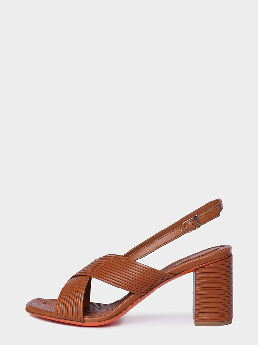 Босоножки Santoni WHWG72246HM7TONLC41 кожаные женские — купить в интернет-магазине Verdistore