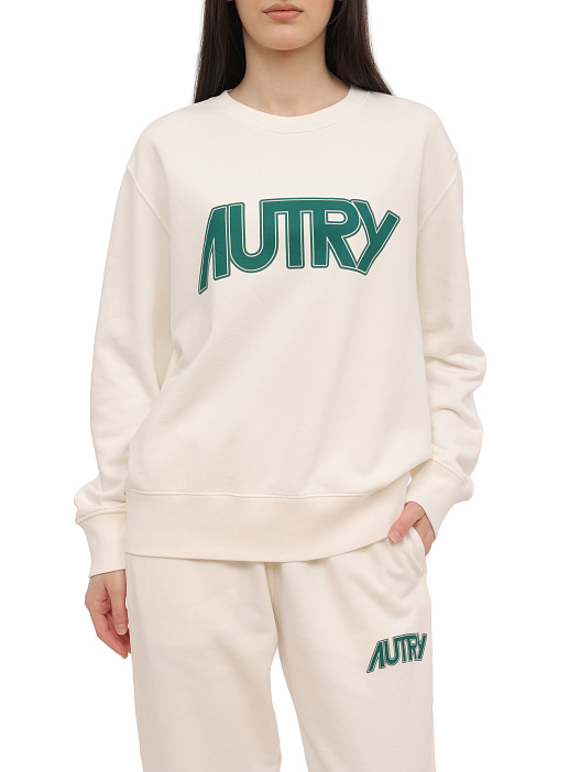 картинка Свитшот Autry A24ESWPW514W белый женский с логотипом магазин Verdistore являющийся официальным дистрибьютором в России 