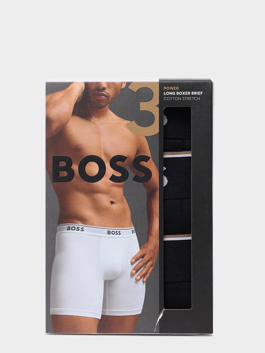 Трусы комплект Boss 50538142 001 черные мужские из хлопка — купить в интернет-магазине Verdistore