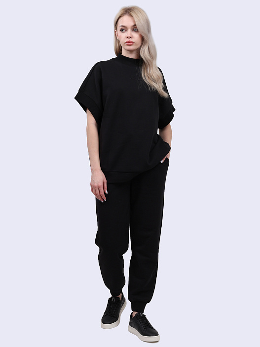 картинка Брюки Armani Exchange 6DYP70 YJEEZ 1200 черные женские спортивные магазин Verdistore являющийся официальным дистрибьютором в России 