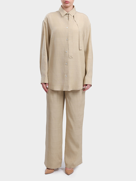 Блуза Herno CM000039D 12876 2000 бежевая женская свободного кроя — купить в интернет-магазине Verdistore