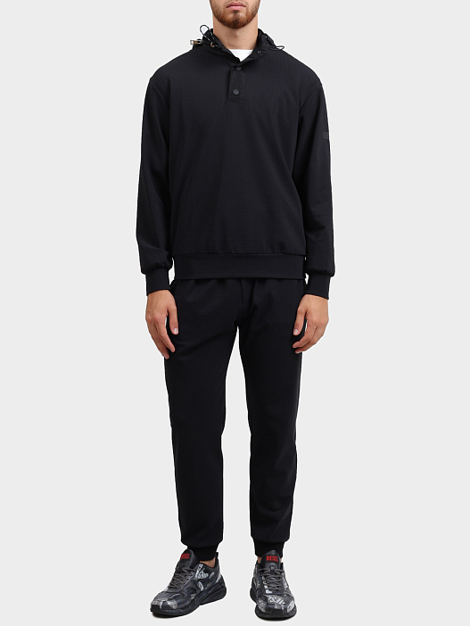 Свитшот PMDS SW0118 CODY TNY23 0020 черный мужской с капюшоном — купить в интернет-магазине Verdistore